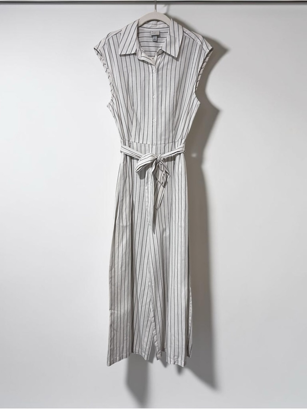 A New Day: Striped Tie-Waist Sleeveless Jumpsuit - Picture 2 of 4